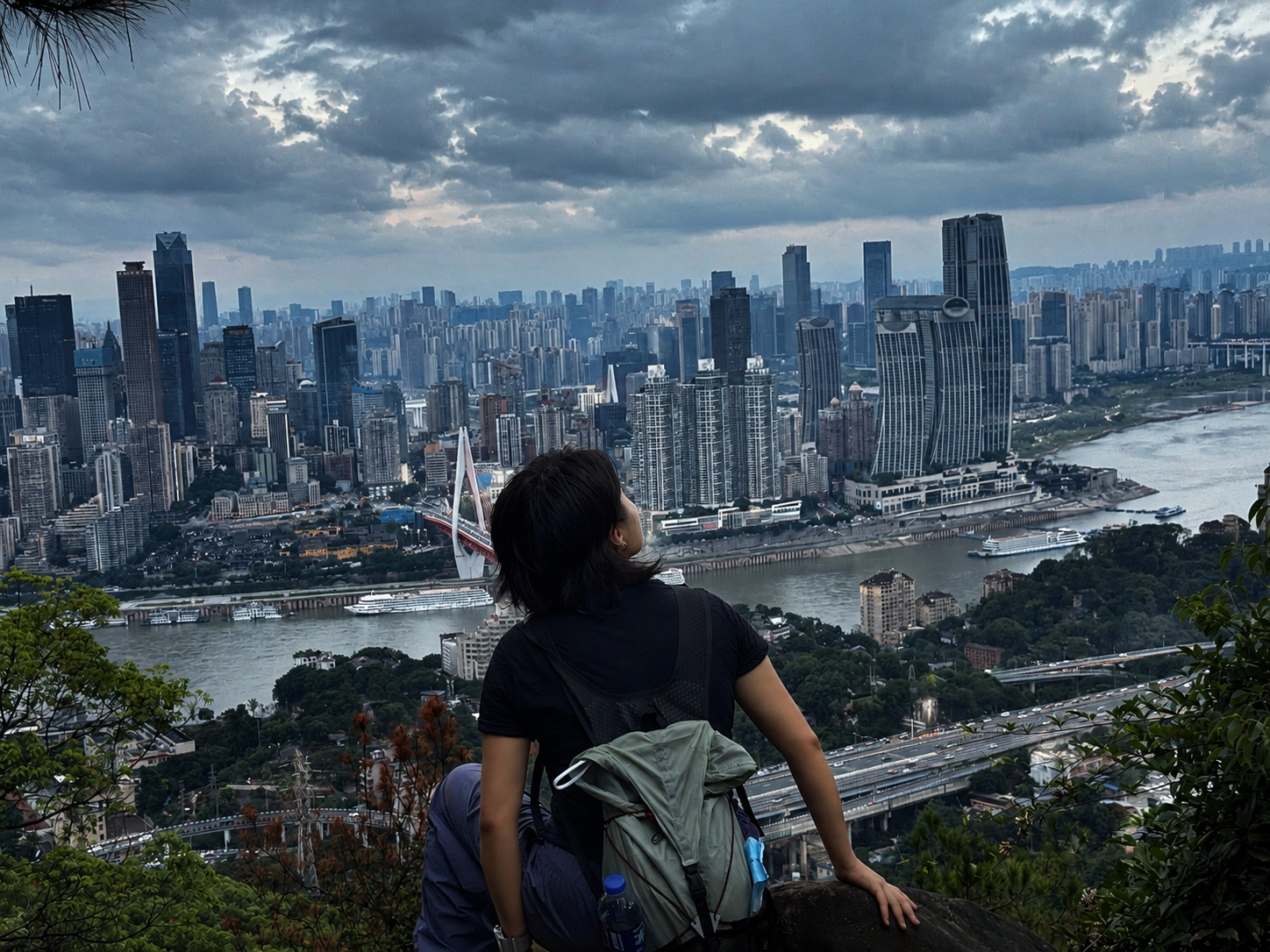 Looking out over Chongqing’s river and skyline